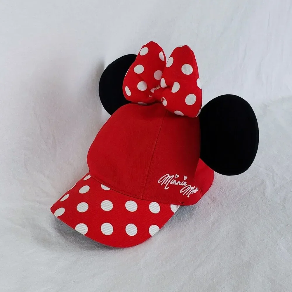 Disney Parks Minnie Mouse Snapback Hat Youth 54-57cm / Adult Small Polka Dot